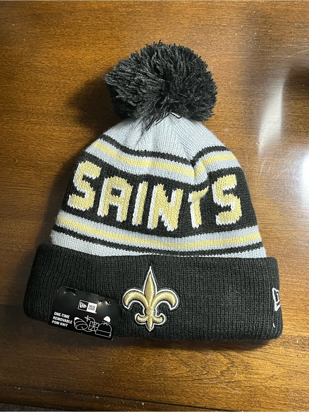 New Orleans Saints New Era Knit Pom Beanie OSFM NWT
